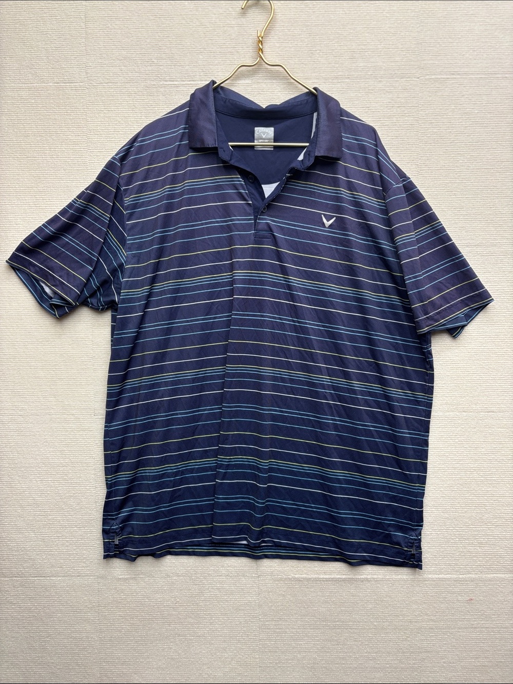 Callaway opti dry XXL Performance Navy Blue Striped Polo Shirt